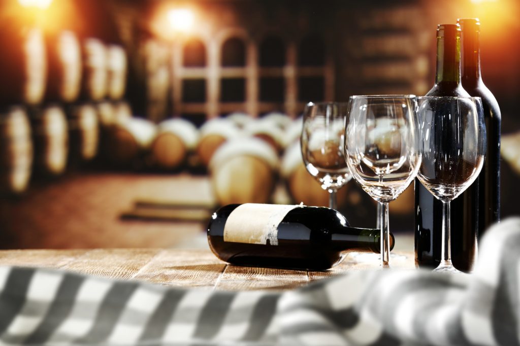desk space of wine